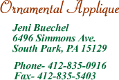 Ornamental Applique Contact Information